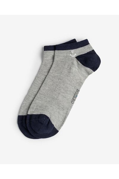 Bolero Seamless Men's Booties Gray Socks with Anchor Pattern