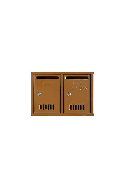 flores 2-post mailbox module, brown, 380 x 260 x 75 mm