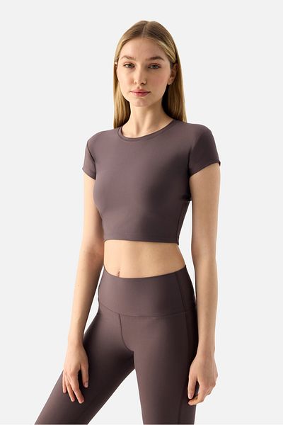 Superstacy Melina Short Sleeve Light Purple Crop Top
