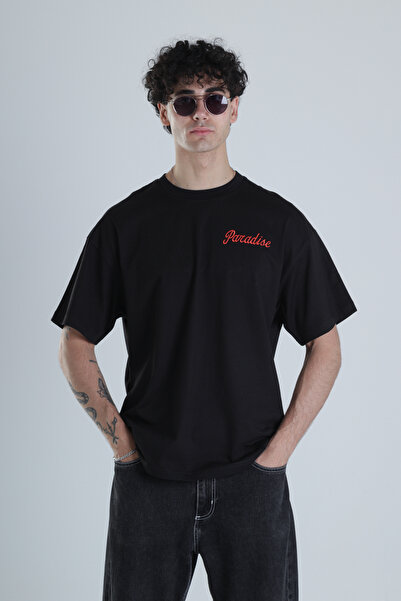 COCOPELLI Tricou oversize design Paradise negru