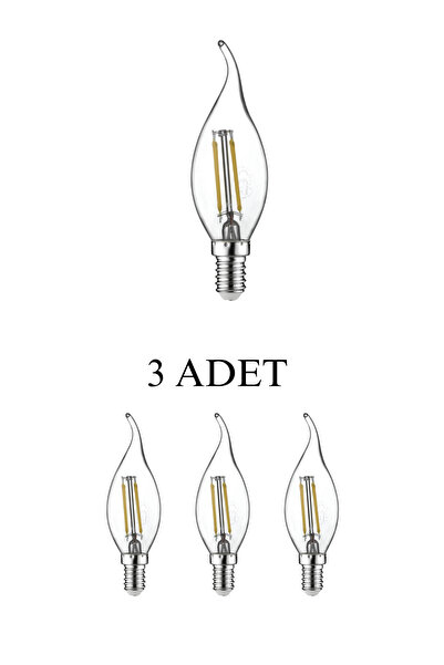 Horoz 001-014-0004 Led Filament Ampul 4W E14 Duy Beyaz Işık - 3’lü Paket