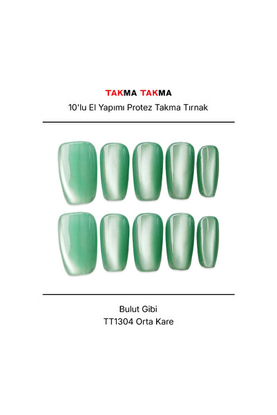 Takma Takma Tekrar Kullanılabilir El Yapımı Protez Takma Tırnak TT1304 - Bulu...
