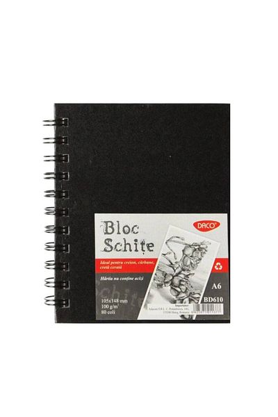 daço Sketch Pad A6 Daco, for Sketches, 80 Tabs, 100 g/m², White Paper