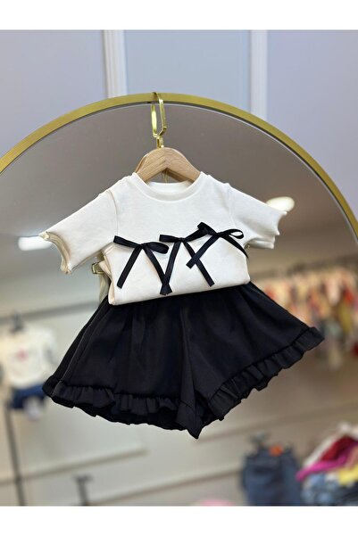 ArdenKids 2-7 Yaş Siyah Ribbon Body & Siyah Etek Görünümlü Şort