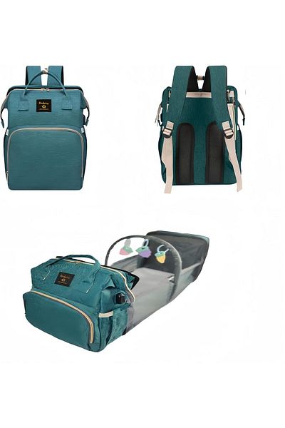 Yelajoy Mother and baby cloth backpack with changing station, multifunctional folding cot