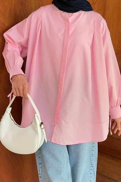 lamelif Cuff Tunic Pink