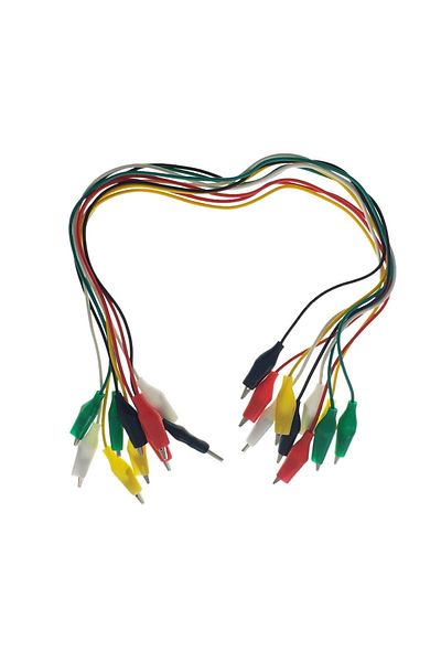OEM Electrical test clamp cables, 5 colors, length 48cm, set of 10 pieces