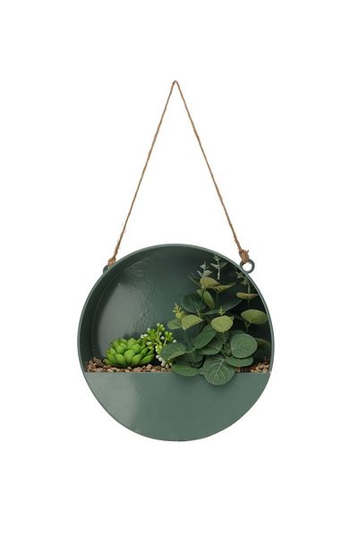 Koopman Artificial plant Mix Succulents, Azay Design in a round green pot, with hangers Ø 20.5 cm