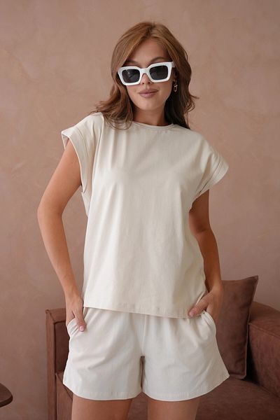 Park Karon T-Shirt Shorts Combed Cotton Double Set