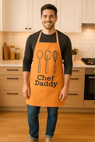 MODALİN Chef Dady Liquid Proof Kitchen Apron Stain Resistant, Liquid Proof, Easy to Clean Apron