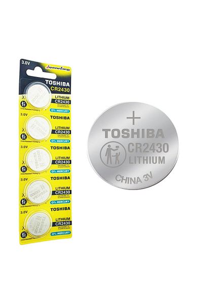 Toshiba Set de 5 baterii litiu 3V CR2430, tip monedă, Toshiba, în blister