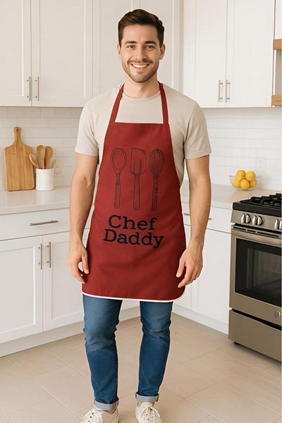 MODALİN Chef Dady Liquid Proof Kitchen Apron Stain Resistant, Liquid Proof, Easy to Clean Apron