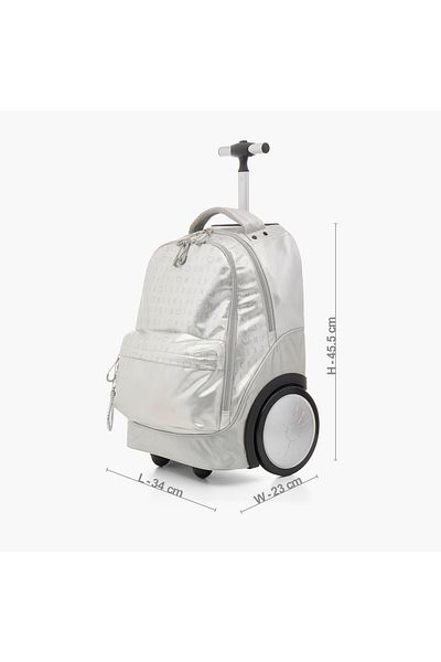 Disney Alphabet Print Trolley Backpack with Retractable Handle - 18 inches