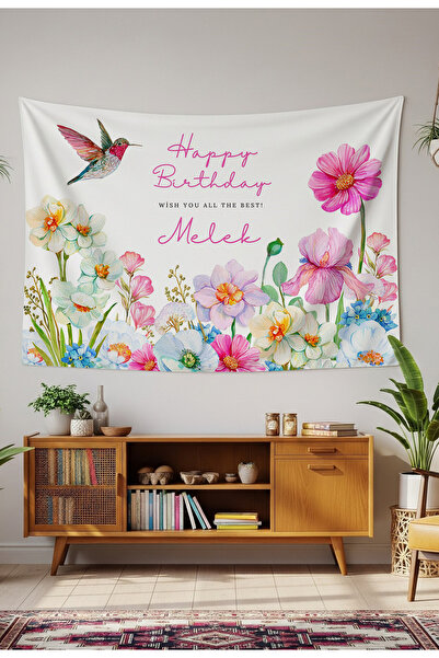 GREENDECOR Kişiye Özel Doğum Günü Duvar Örtüsü İyi ki Doğdu Happy Birthday İs...