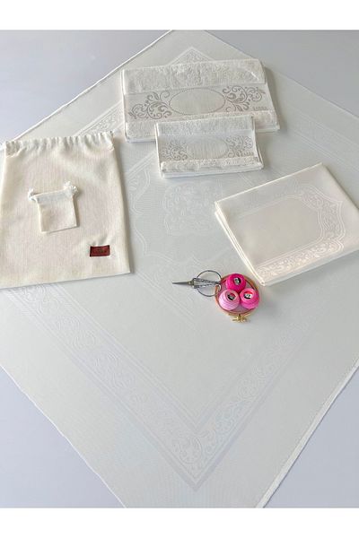 sarra 6-Piece Processable Engagement Wedding Set - Cream