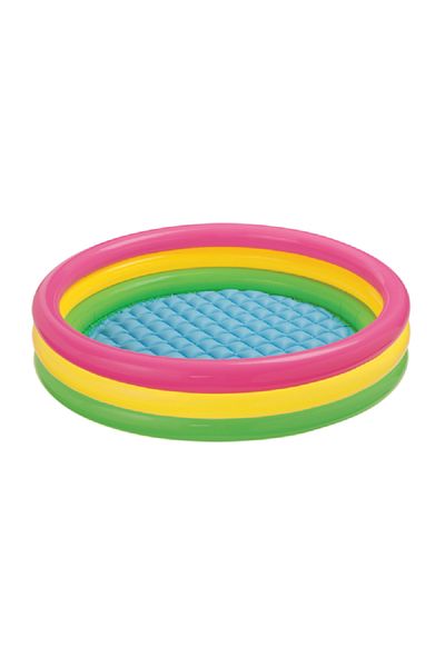 Intex Sunset Glow Inflatable Kiddie Pool – Multicolor, 3-ring Design, 1.42m X 33cm (57" X 13")