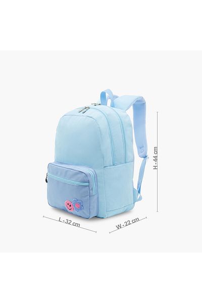 Juniors Floral Applique Backpack with Pencil Pouch