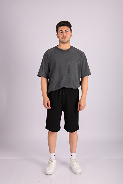 JAKOTTO Erkek Waffle Kumaş Bermuda Şort