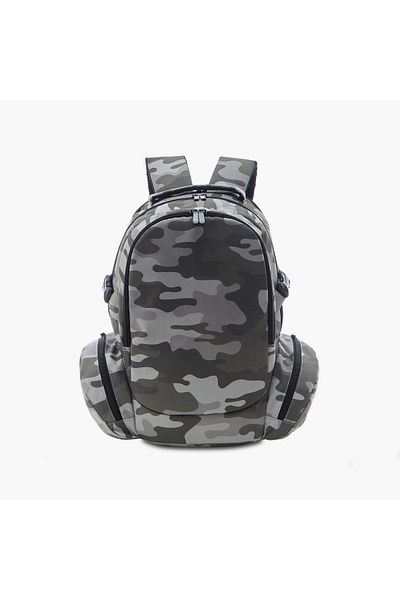 Juniors Camouflage Print Backpack with Adjustable Straps - 16 inches