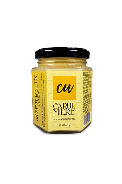 CARUL CU MIERE Bee honey with ginger, MiereMix, Carul cu Miere, 250g