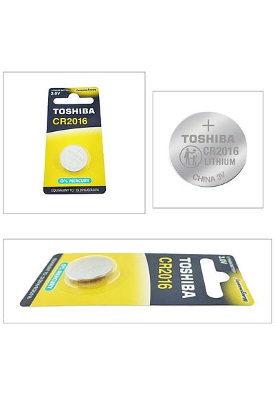 Toshiba Baterie litiu 3V CR2016, tip monedă, Toshiba, în blister