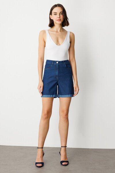 Ekol Duble Paça Kot Şort