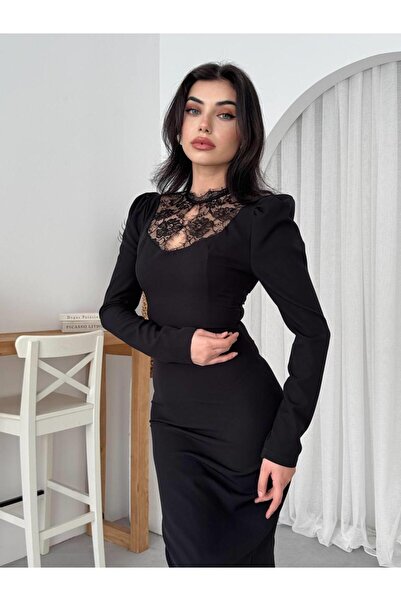 BY ELİZE    Port Lace Detail Dress