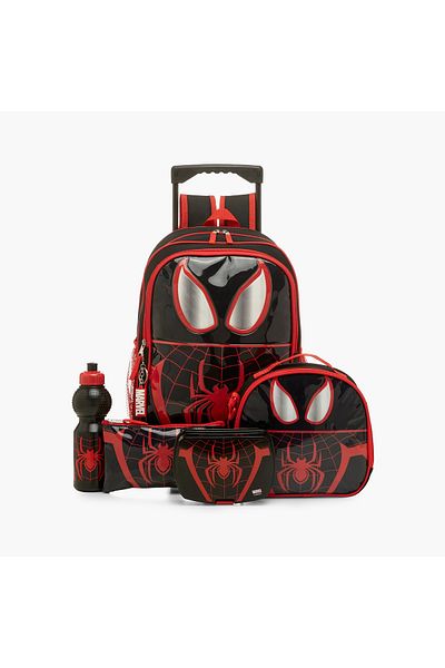 Marvel Spider-Man Print 5-Piece Trolley Backpack Set - 13 inches