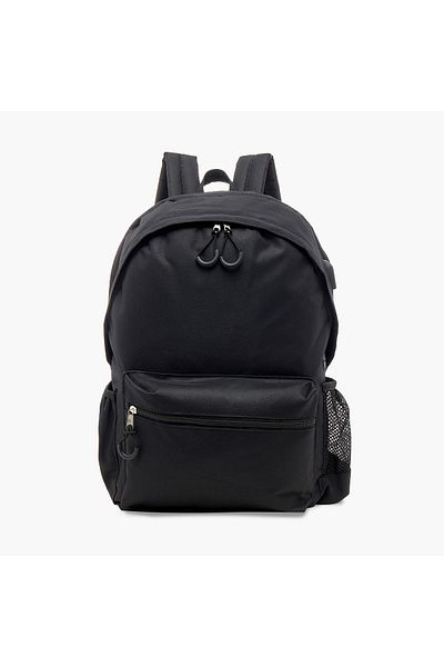 Juniors Solid Backpack with Adjustable Straps and Zip Closure - 16 inches