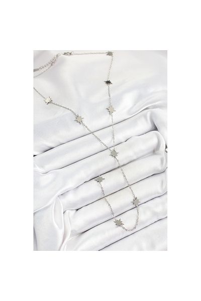 Skygo 316L Steel Pole Star Figured Y Model Silver Color Women's Necklace - Tj-Bko10332