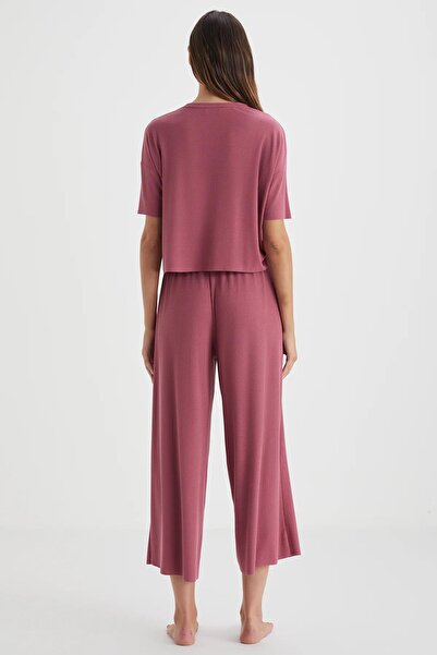 Penyemood Dusty Rose Women's Combed Cotton Suit Modern Home Wear C7T5N49