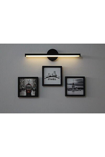 LİFE GLOBAL Sök Tak Kare Çerçeve Siyah Kendinden Yapışkanlı Pilli Aplik 4 Lü Set 14x14Paket PVC Li