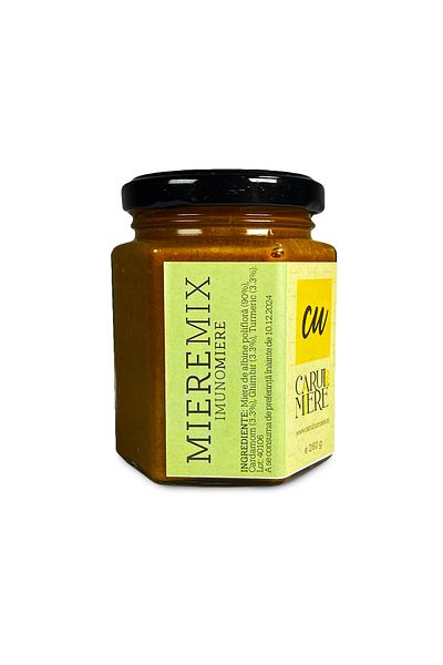 CARUL CU MIERE ImunoMiere, Bee honey with turmeric, cardamom and ginger, MiereMix, 250g