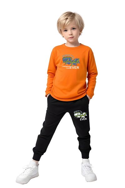 FYK KİDS Boy's Perfect Printed Zero-Collar Religious Bottom-Up Set