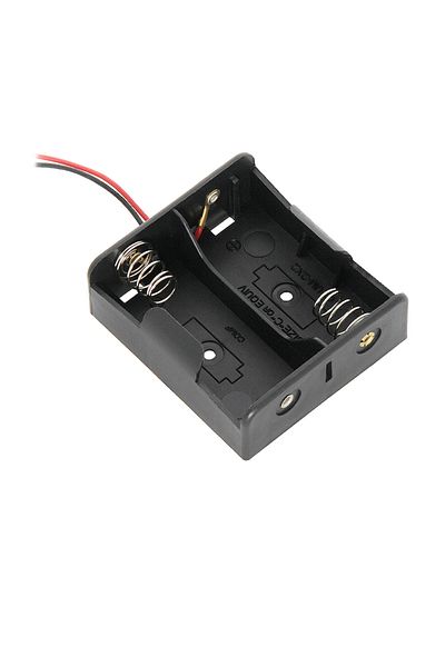 OEM Suport pentru 2 baterii tip R14/C, PR-3867-04869, conectori cu 2 fire, negru