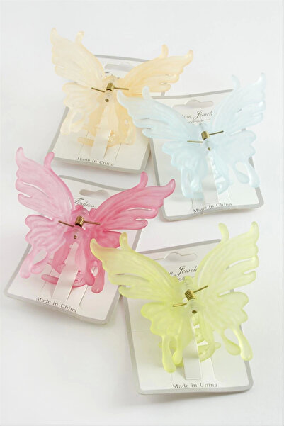 ÖYKÜ VE YİĞİT مشبك ملابس على شكل فراشة ملون 10 سم