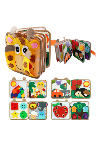 Choice1 لعبة الزرافة المحدثة للأطفال كتاب قماشي ناعم ثلاثي الأبعاد، الكتاب ال...