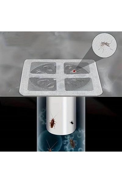 Eşya Dünyası Bathroom Drain Strainer and Adhesive Kitchen Sink Garbage Separator Set, Insect Proof Hair Bristle Catcher 10 Pcs