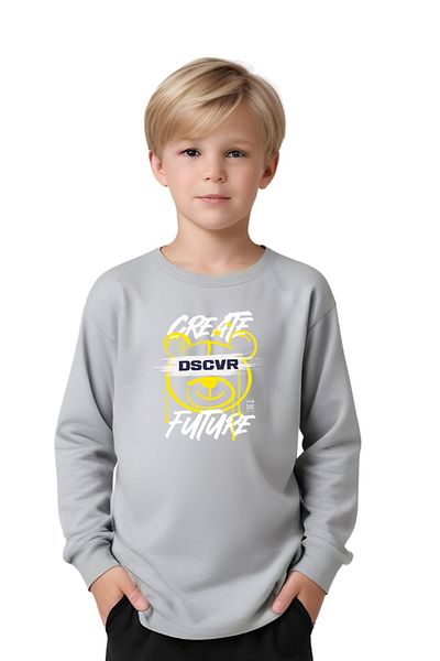 FYK KİDS Boy's Create Future Printed Zero-Collar Muslim Bottom-Up Set