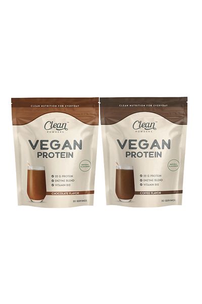 Clean Powders Vegan Protein 600 Gr - Coffee - Chocolate Set of 2