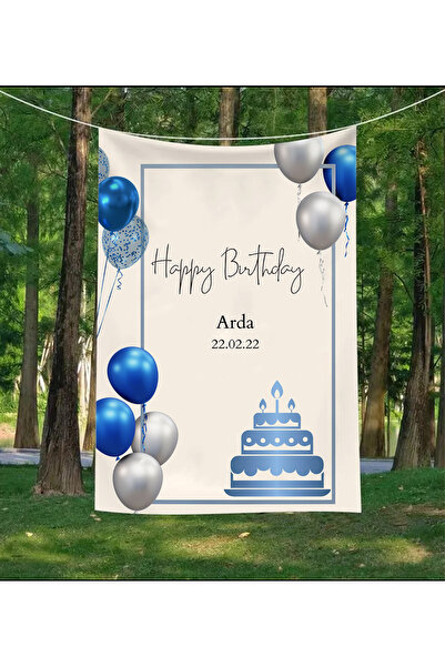 GREENDECOR Kişiye Özel Doğum Günü Duvar Örtüsü İyi ki Doğdu Happy Birthday İs...