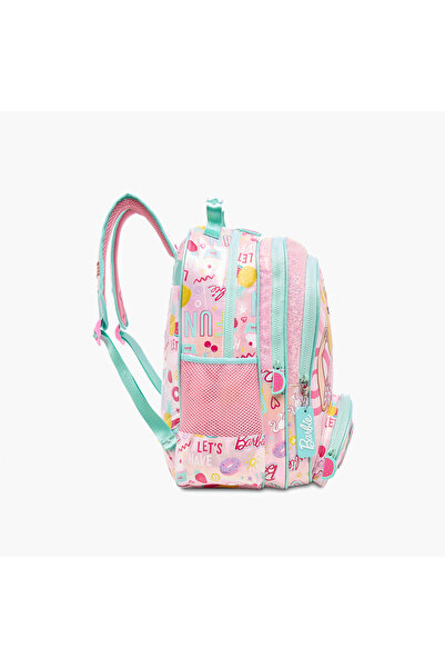 mattel Barbie Print Backpack with Adjustable Shoulder Straps - 16 inches