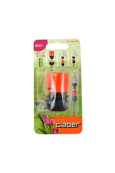 CLABER 1/2inch Hose Connector Black and Orange