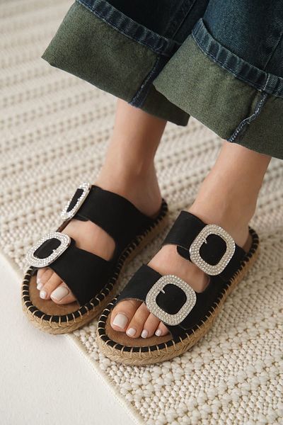 Zerenyus Tyna Premium Suede Black Stone Women's Slippers