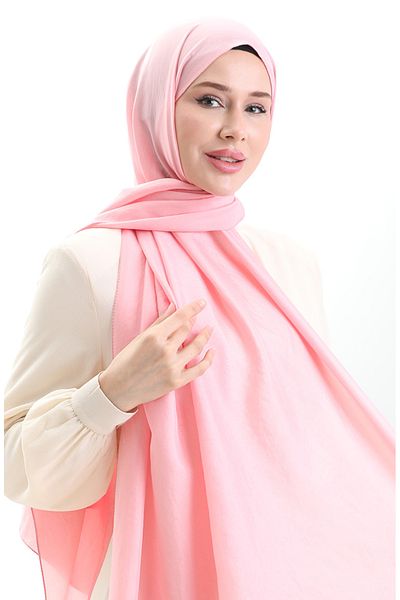 sefamerve Madame Mary Γαλλικό Voile Shawl 19099-13 Ροζ