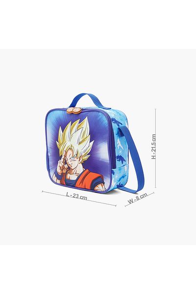 SPACETOON Dragon Ball Z Print Thermal Insulated Lunch Bag with Zip Closure