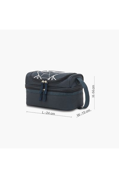 Marvel Spider-Man Print Double Layer Insulated Lunch Bag with Zip Closure