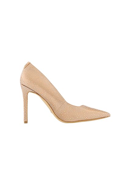 Guess , High heel stiletto shoes, rhinestones, pointed toe, beige, for women, size 38