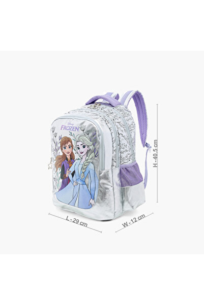 Disney Frozen Print Backpack with Adjustable Straps and Zip Closure - 16 inches