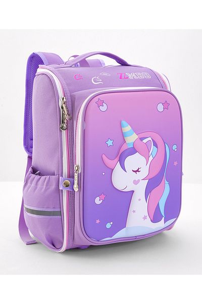 Bonfino Bonfino Unicorn School Bag, Padded Shoulder Straps, Purple - 16 Inches